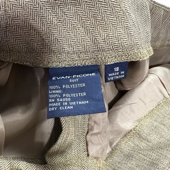 Evan-Picone Suit Pants Chevron Roll in Dijon Size 18 - Picture 4 of 10
